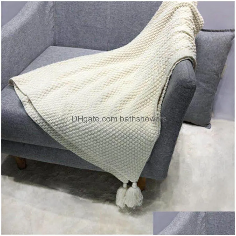 fashion air condition blanket warm soft woolen solid color knited blanket high quality home sofa bedding room blankets