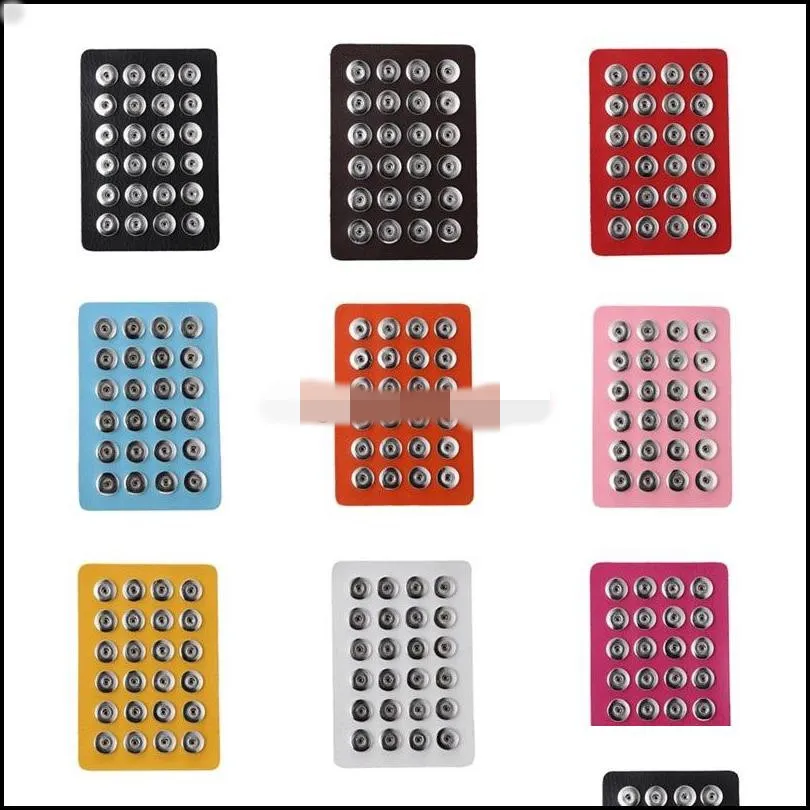 noosa snap jewelry 12mm 18mm snap button stand display holder 10 colors black leather snap display for 24 60 pcs snaps jewelry
