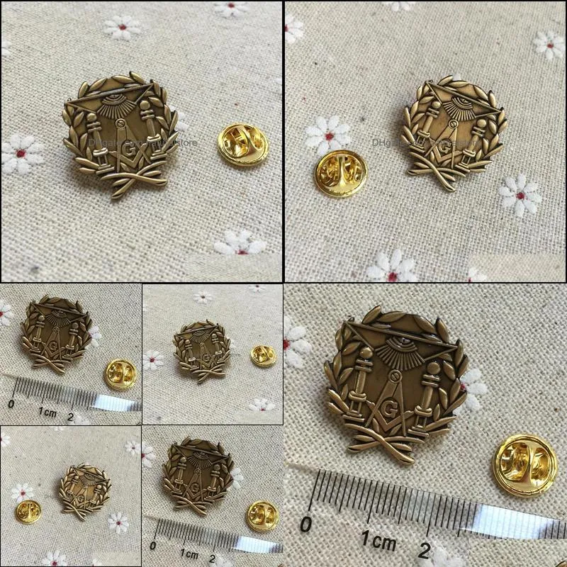 10pcs masonic lodge wreath double column lapel pin masonry gift mason brooches and pins badge masonic lodge