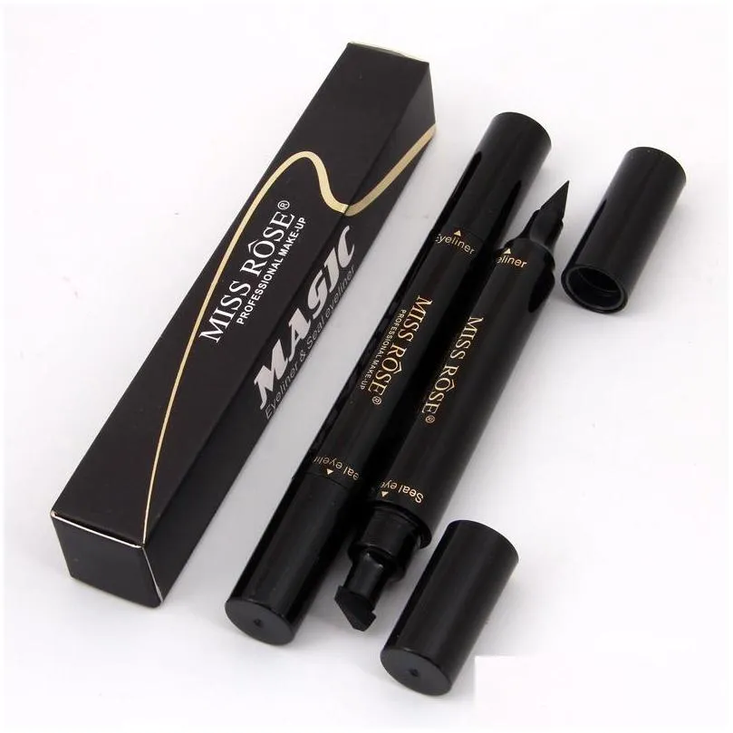 miss rose stamp eyeliner seal pencil professional eye makeup tool double heads two heads eyeliner pen