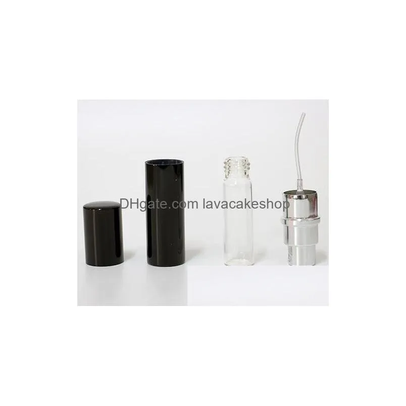 black 5ml hot search mini portable travel refillable perfume atomizer bottle for spray scent pump case 5ml empty bottles home