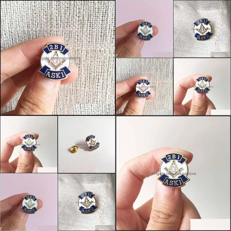 100pcs masonry pins brooch blue lodge hard enamel 2b1 ask1 lapel pin masons factory custom masonic badge crafts souvenir