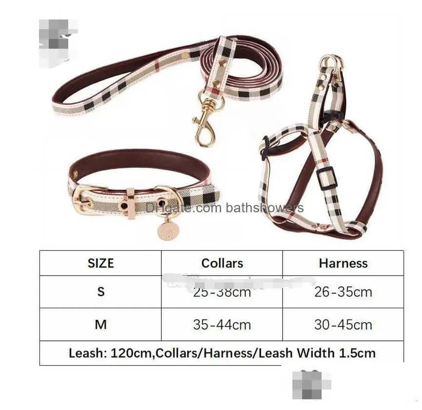 dog collars designer harness and leashes set soft adjustable printed leather classic pet collar leash sets for small dogs chihuahua