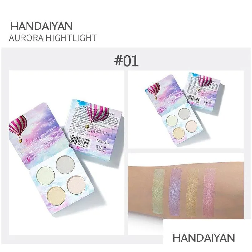 handaiyan chameleon highlighter palette face contour makeup highlighting bronzer glow aurora shimmer eyeshadow cosmetic kit