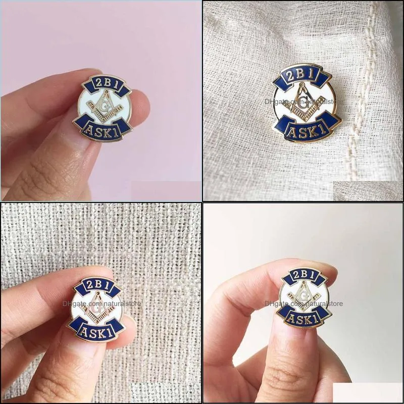 100pcs masonry pins brooch blue lodge hard enamel 2b1 ask1 lapel pin masons factory custom masonic badge crafts souvenir