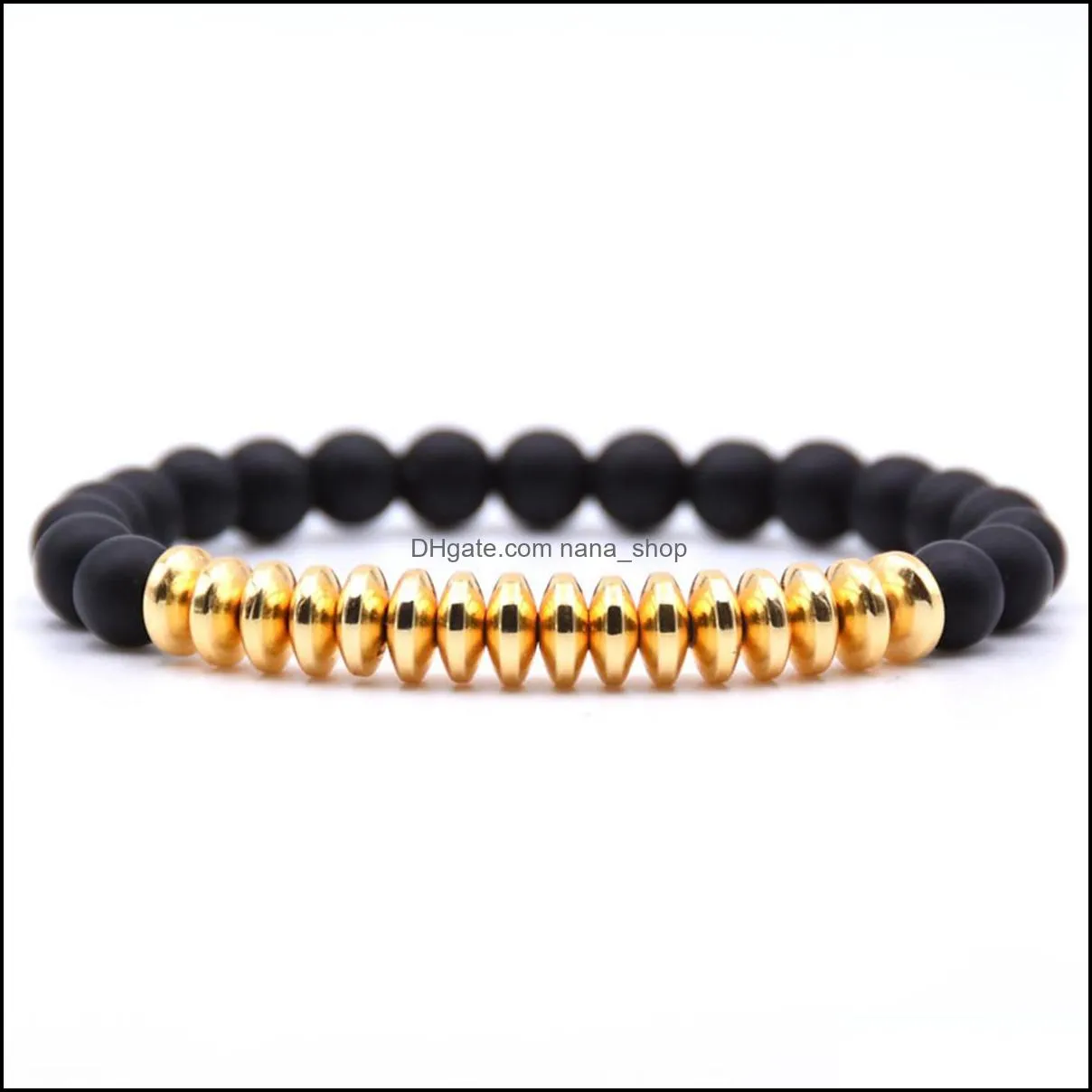 10pc/set black men 8mm beads bracelet set for men women healing energy bracelets handmade jewelry