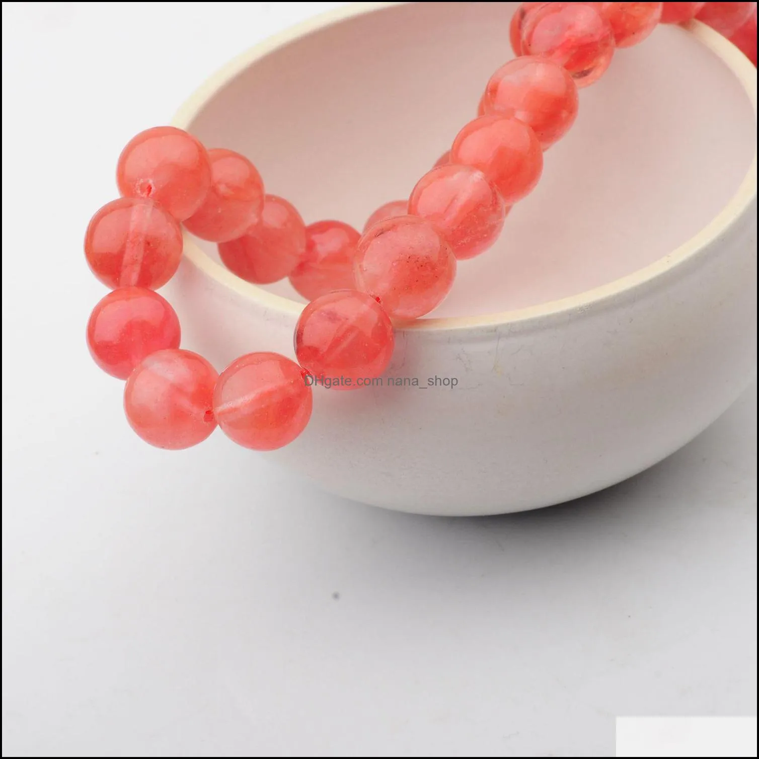 natural clear cherry quartz 14mm round beads for diy making charm jewelry necklace bracelet loose 28pcs stone beads for wholesales