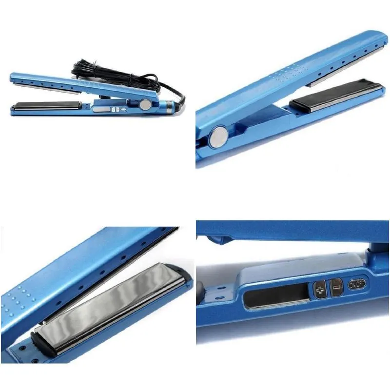 1 pcs pro 1/4 plate flat iron ionic hair straightener hair flat iron hair curler us/eu/uk/au plug