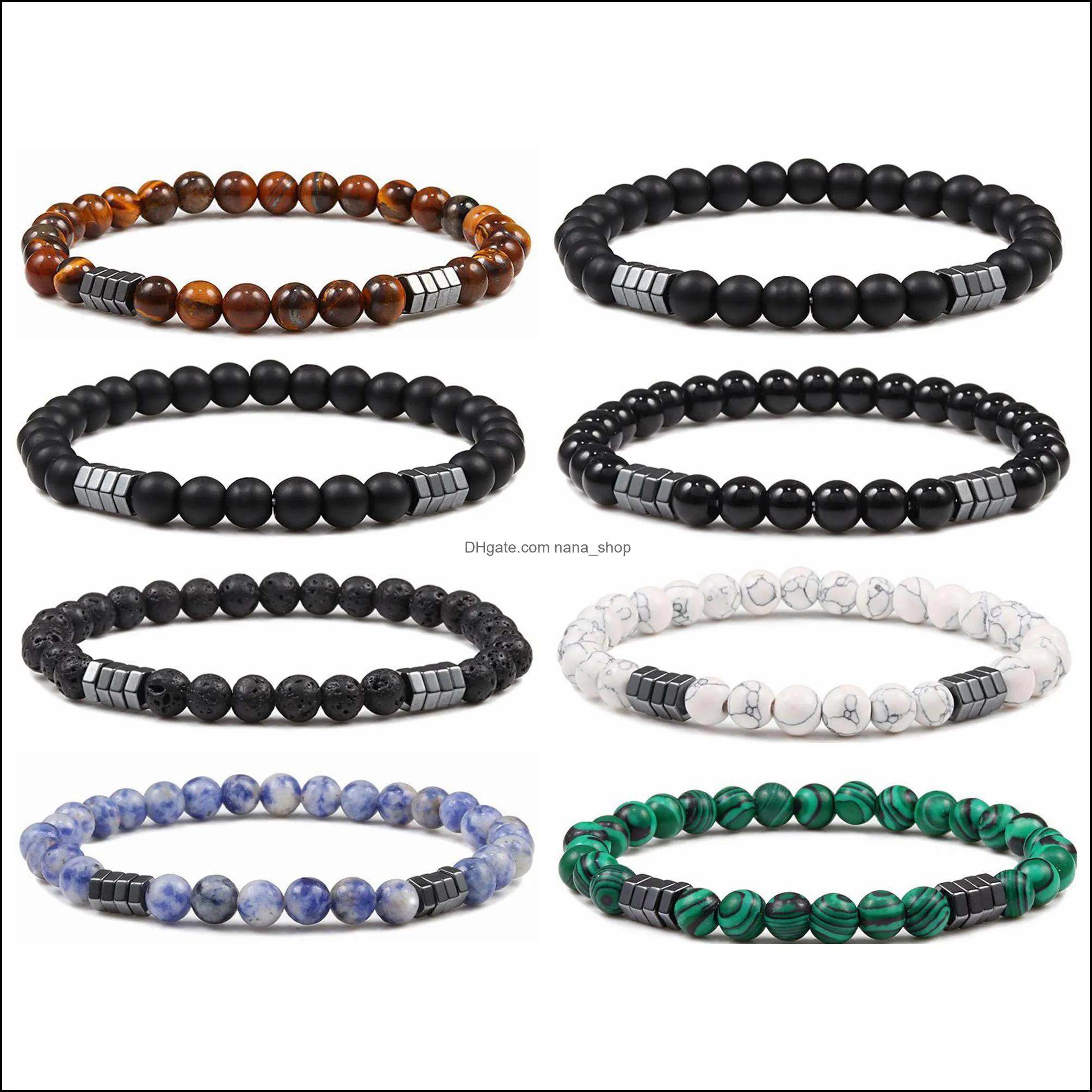 gemstones beaded bracelets for women girl strand healing crystal gorgeous stretch semiprecious stone 6mm bangle jewelry