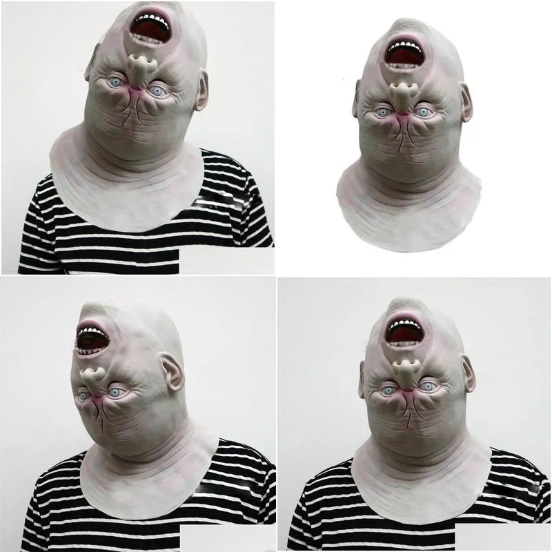 party masks halloween reverse old man head mask zombie latex bloody scary alien devil full face mask costume party cosplay prop 220915
