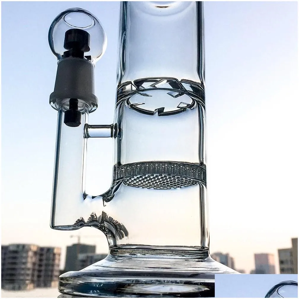clear blue heady beecomb hookahs 18mm male joint turbine glass bongs disc perc water pipes 10 inch tall oil dab rigs with bowl wp101