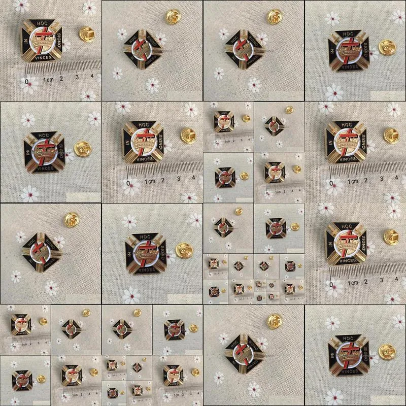 10pcs templar commandery pin badges mason brooch and lapel pins metal craft wholesale custom malta cross knights