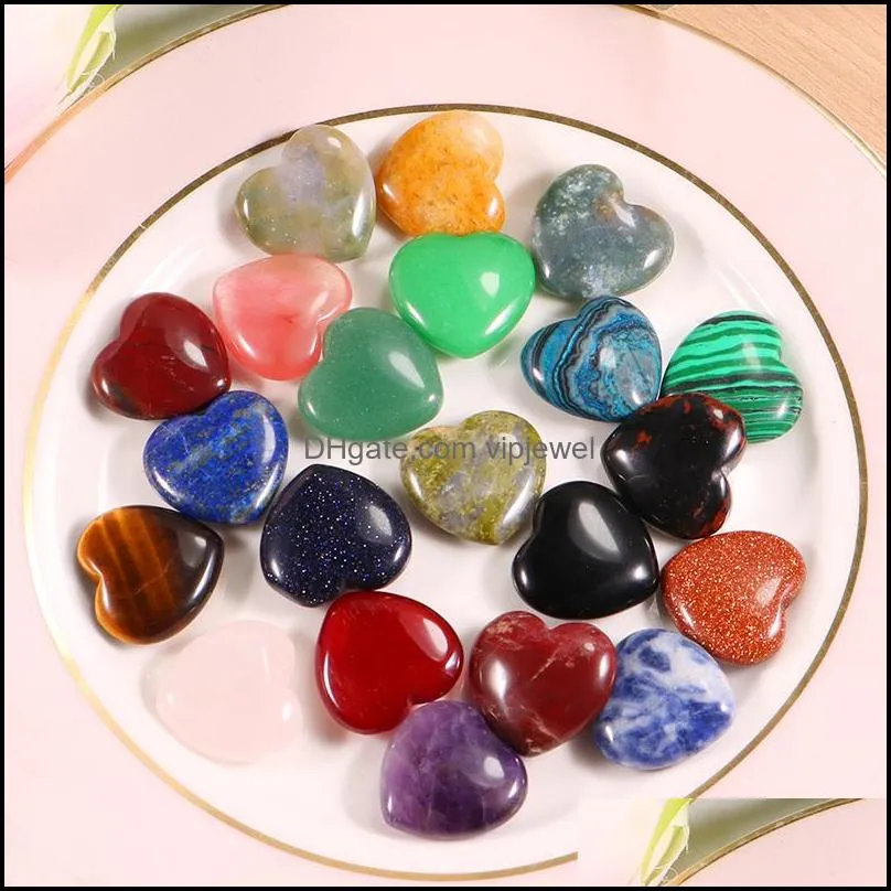 customized 20x6mm natural quartz gemstone puffy crystal stone mini heartshaped crystals pendant love healing gemstones