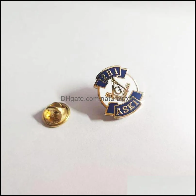 50pcs blue lodge hard enamel 2b1 ask1 lapel pin masonry pins brooch masons factory custom masonic badge crafts souvenir