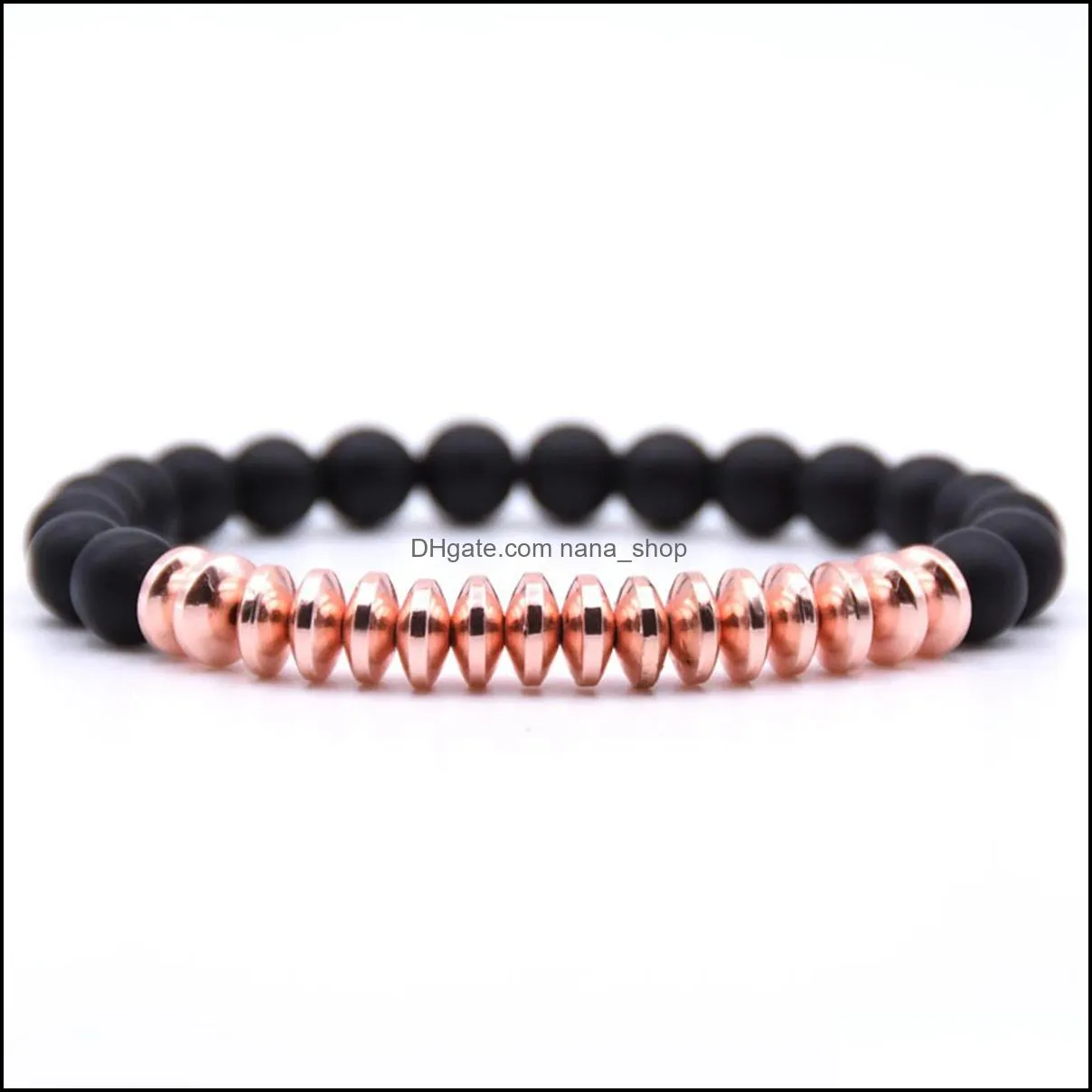 10pc/set black men 8mm beads bracelet set for men women healing energy bracelets handmade jewelry