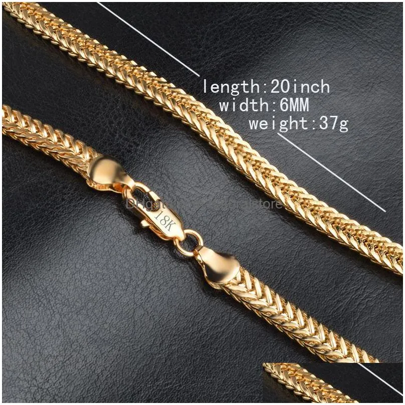 8 styles hip hop 18k gold plated chains necklaces mens cuban box snake twisted choker 20inch necklace for women fashion jewelry gift