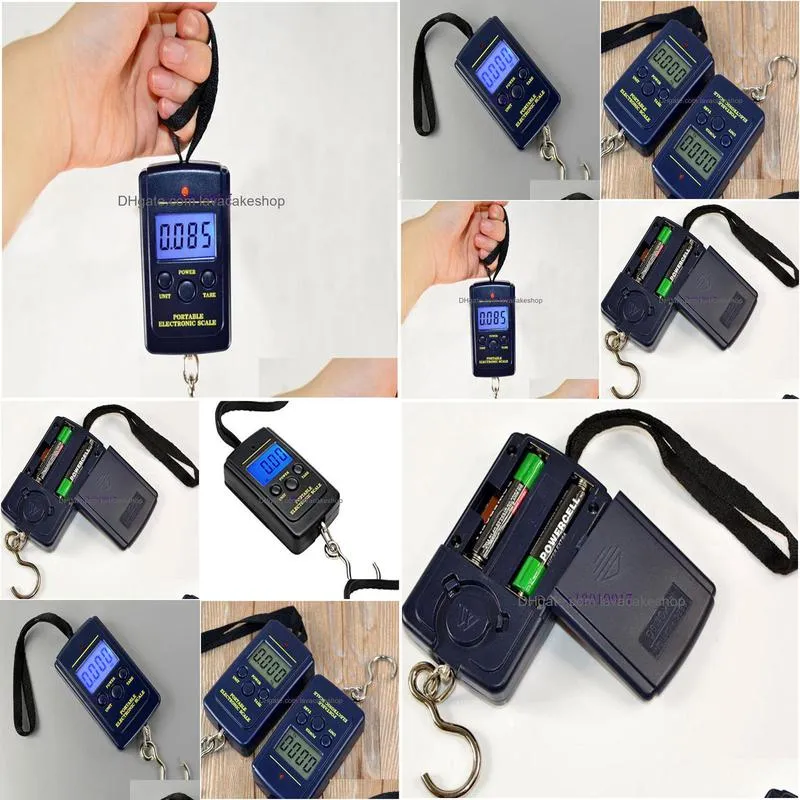 300pcs 40kg digital luggage handy scales 88lb 1410oz lcd display hanging fishing weight scale