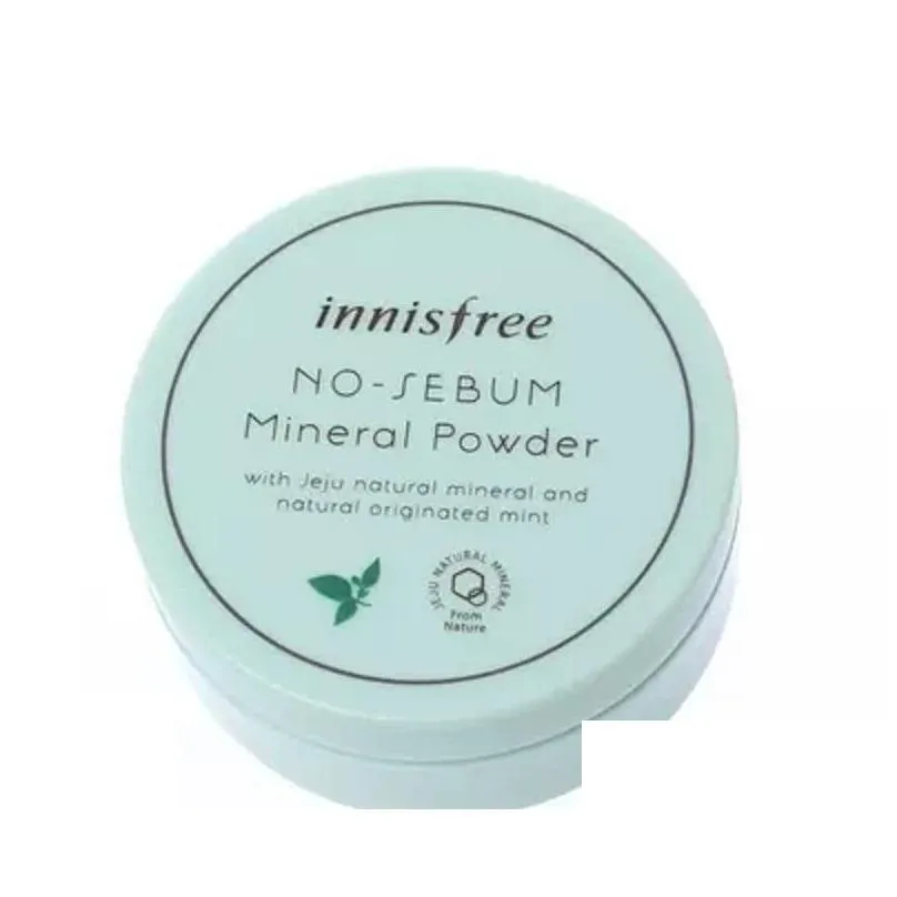 korea famous brand innis no sebum mineral powder add blur powder oil control loose powder makeup setting foundation 5g