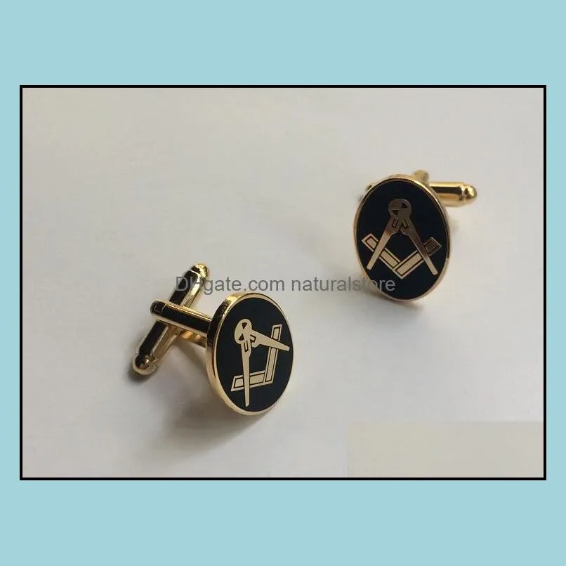 10 pairs oval shape masonic masons cuff link square and compass mason cufflinks metal craft blue lodge enamel sleeve button