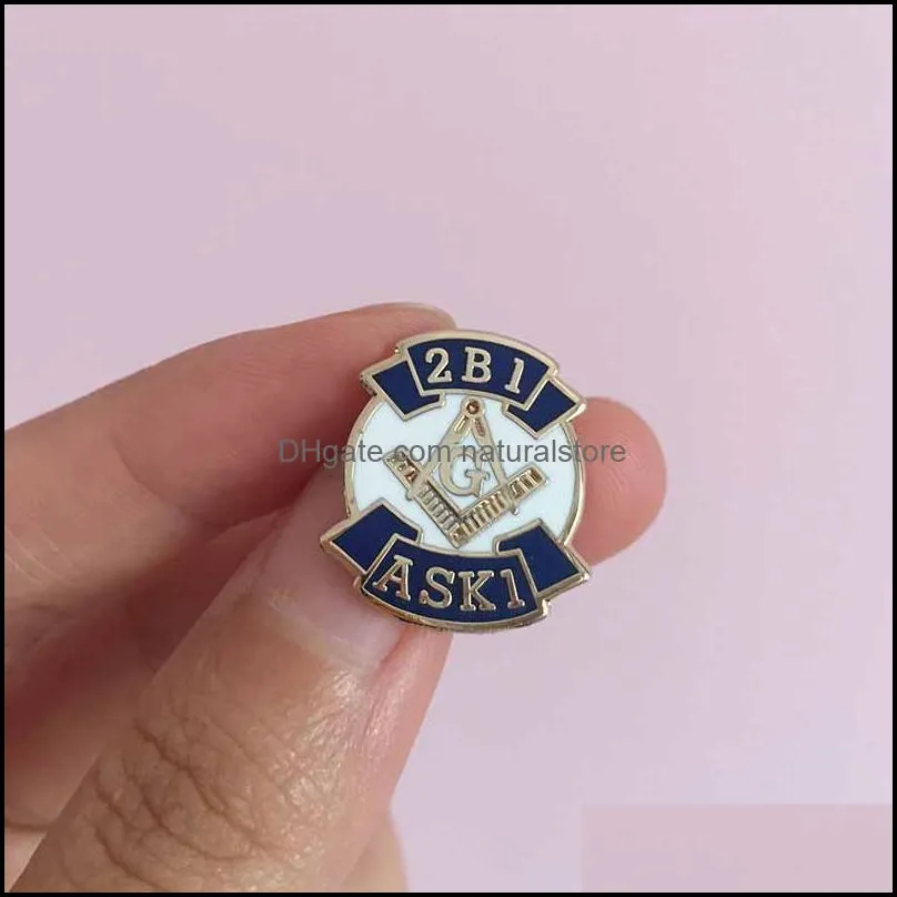 50pcs blue lodge hard enamel 2b1 ask1 lapel pin masonry pins brooch masons factory custom masonic badge crafts souvenir