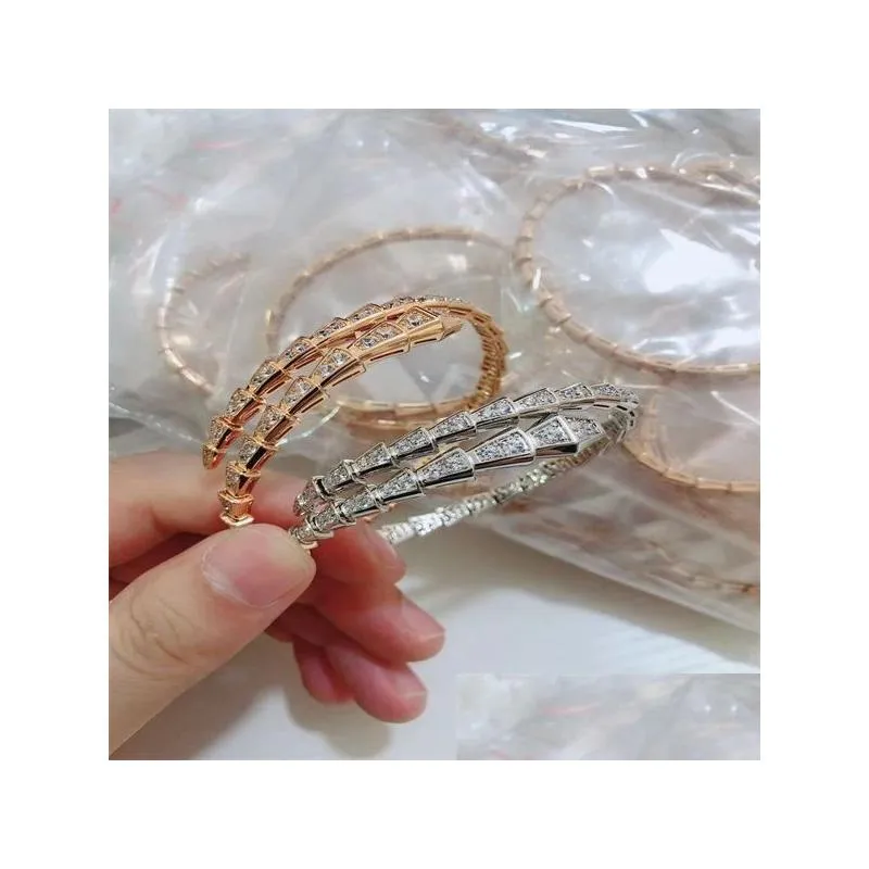 fashion designer charm bracelet fine jewelry spring snake shaped cuff bracelet for women gold charming couple lovers bracelets birthday gift fashions