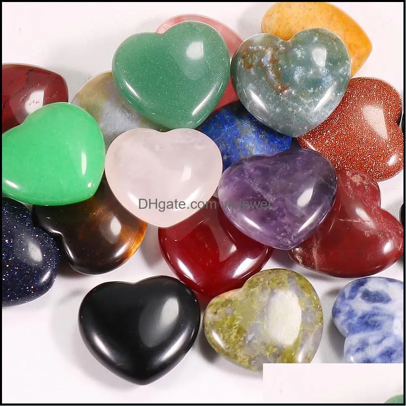 customized 20x6mm natural quartz gemstone puffy crystal stone mini heartshaped crystals pendant love healing gemstones