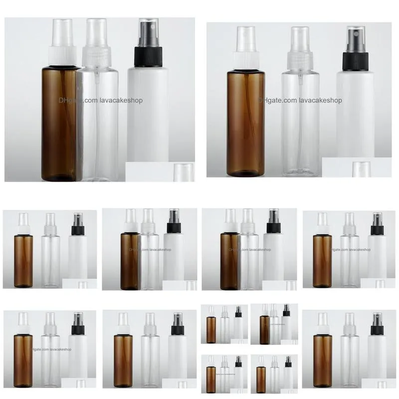 120ml transparent spray bottle pet empty cosmetics container 4oz liquid plastic bottle have liquid stopper