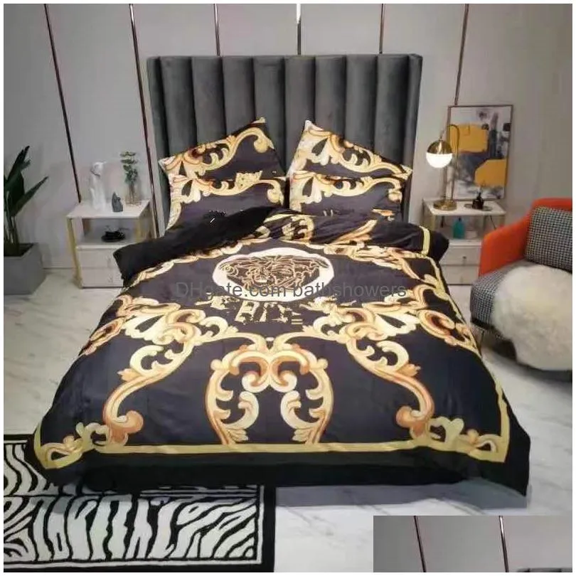 home uni comforters classic fashion bedding cover 4pcs spring autumn bed set