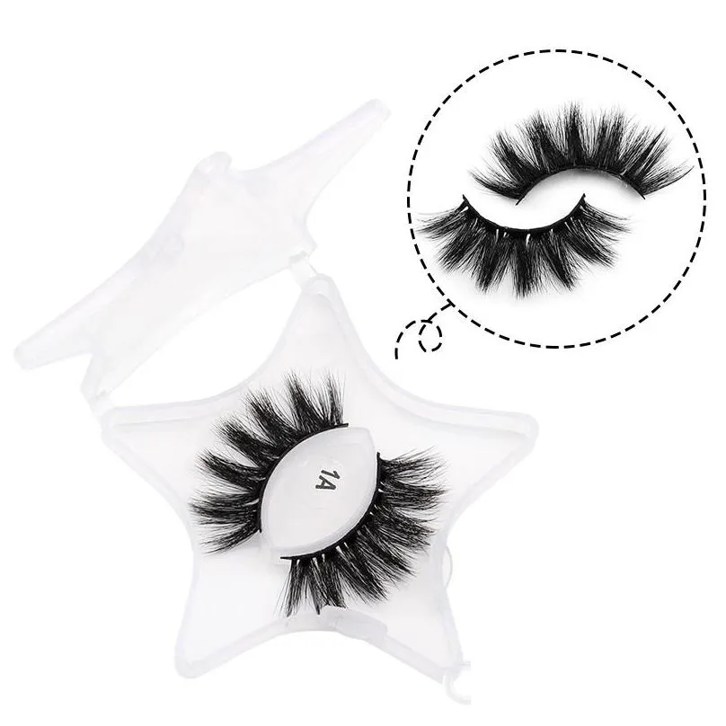 1 pair exaggerated thick eyelashes with stars case 3d natural mink lash colorful false eyelash tapared crisscross winged makeup wholesales