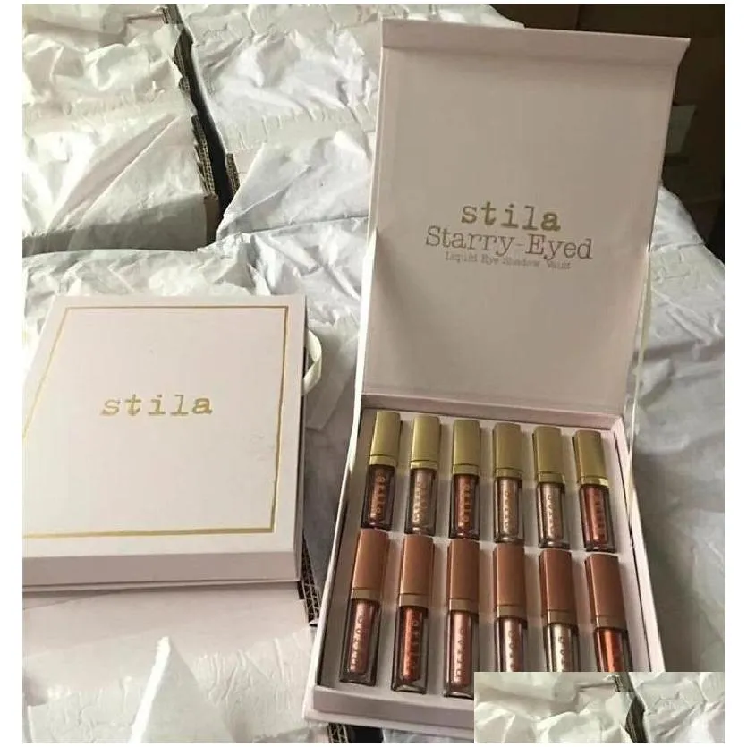 stila eye for elegance set starryeyed liquid eyeshadow vault travel makeup glow set eye cosmetics for girls 12 colors