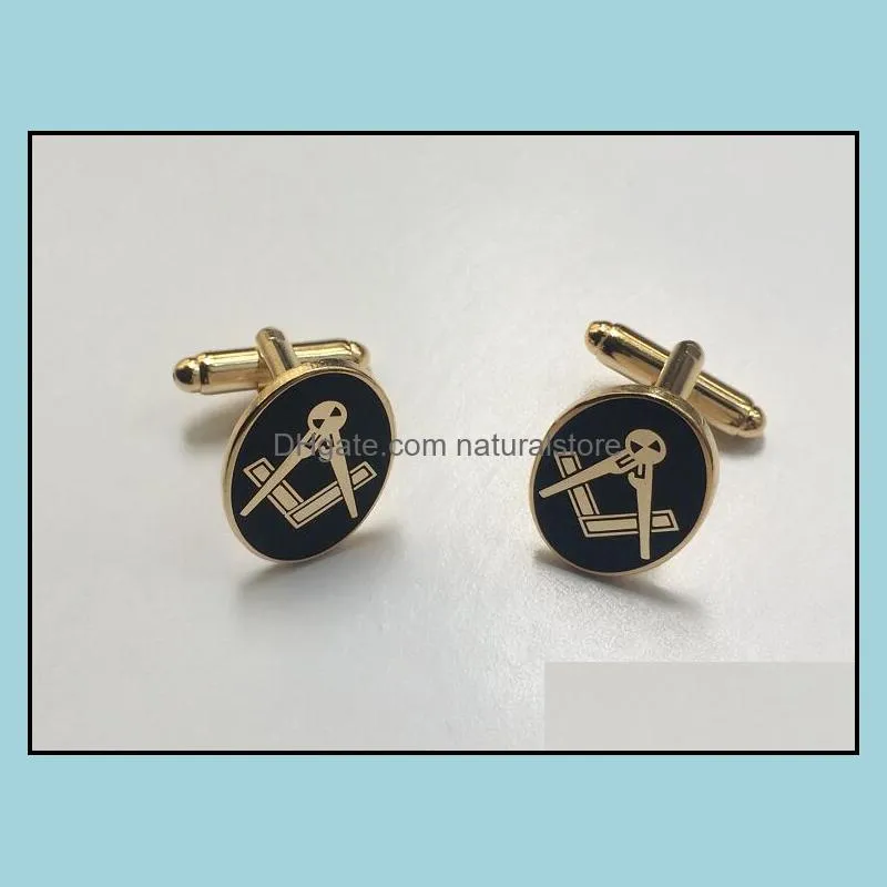 10 pairs oval shape masonic masons cuff link square and compass mason cufflinks metal craft blue lodge enamel sleeve button