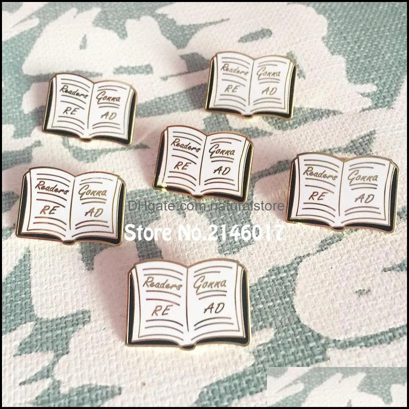 100pcs custom lapel pins readers gonna read brooch gift for bookworm reading lovers metal craft books badge hard enamel pin book