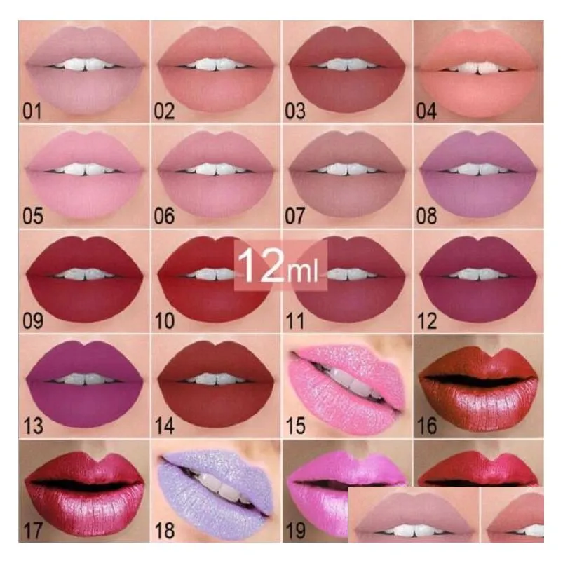 cmaadu brand 20 colors lip makeup lipgloss matte lip gloss liquid lipstick waterproof y red metallic lip tint special outlook 20pcs