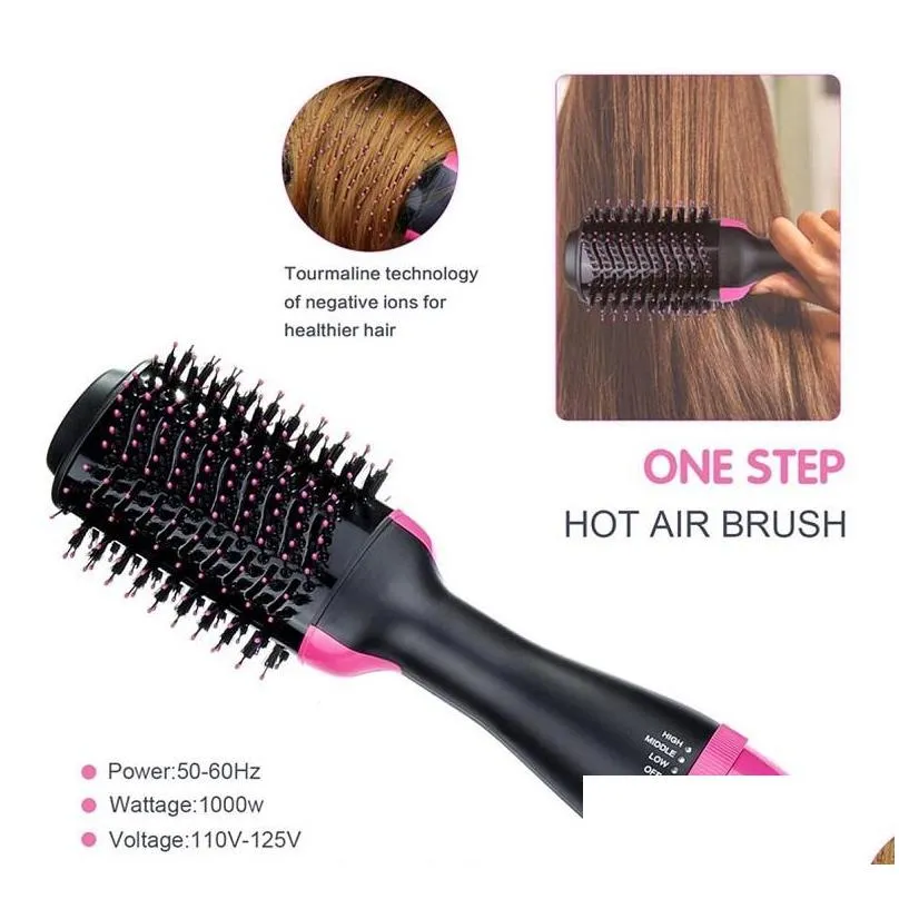 one step hair dryer brush and volumizer blow straightener curler salon 4 in 1 roller electric heat air curling iron comb