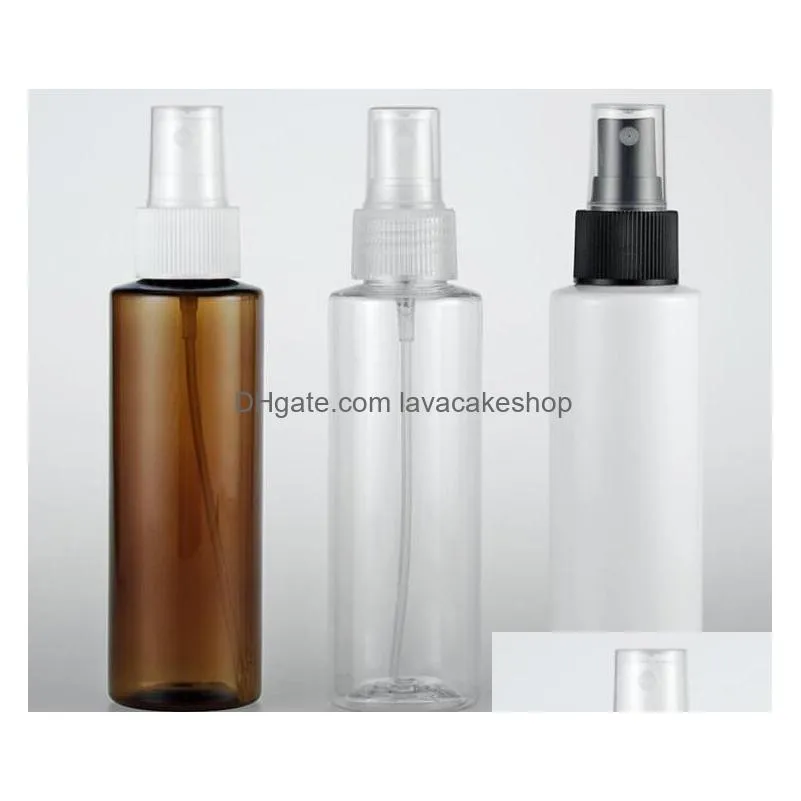 120ml transparent spray bottle pet empty cosmetics container 4oz liquid plastic bottle have liquid stopper