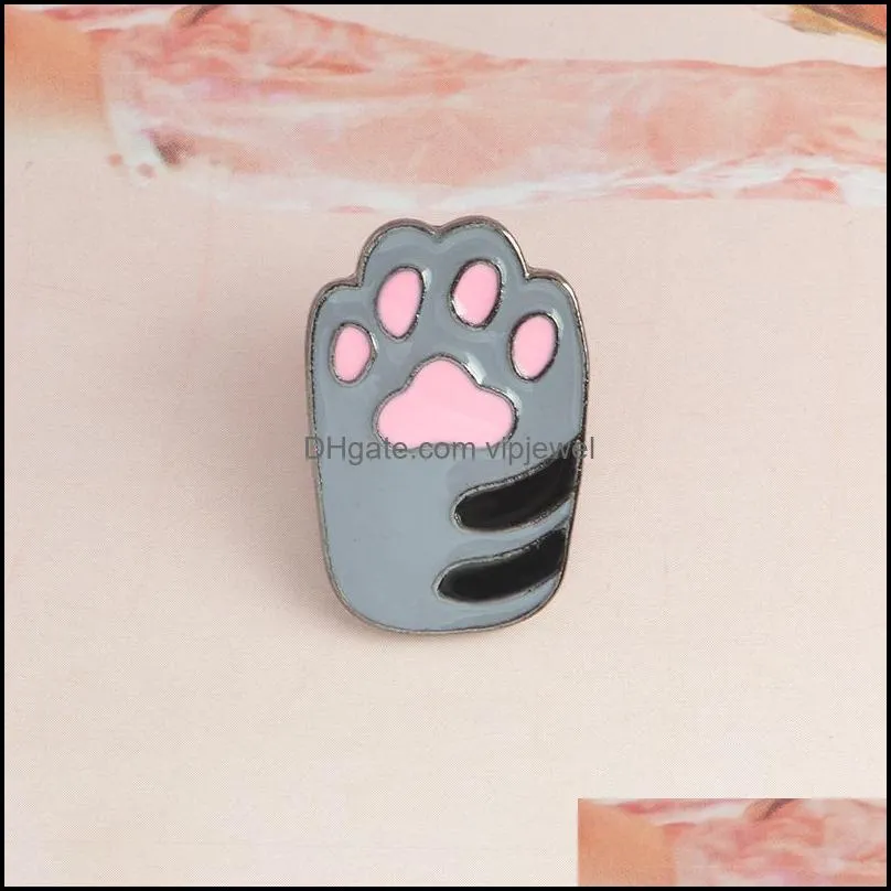 dog paw enamel pin lapel badge jewelry cat pet lover backpack metal decoration bag button broach