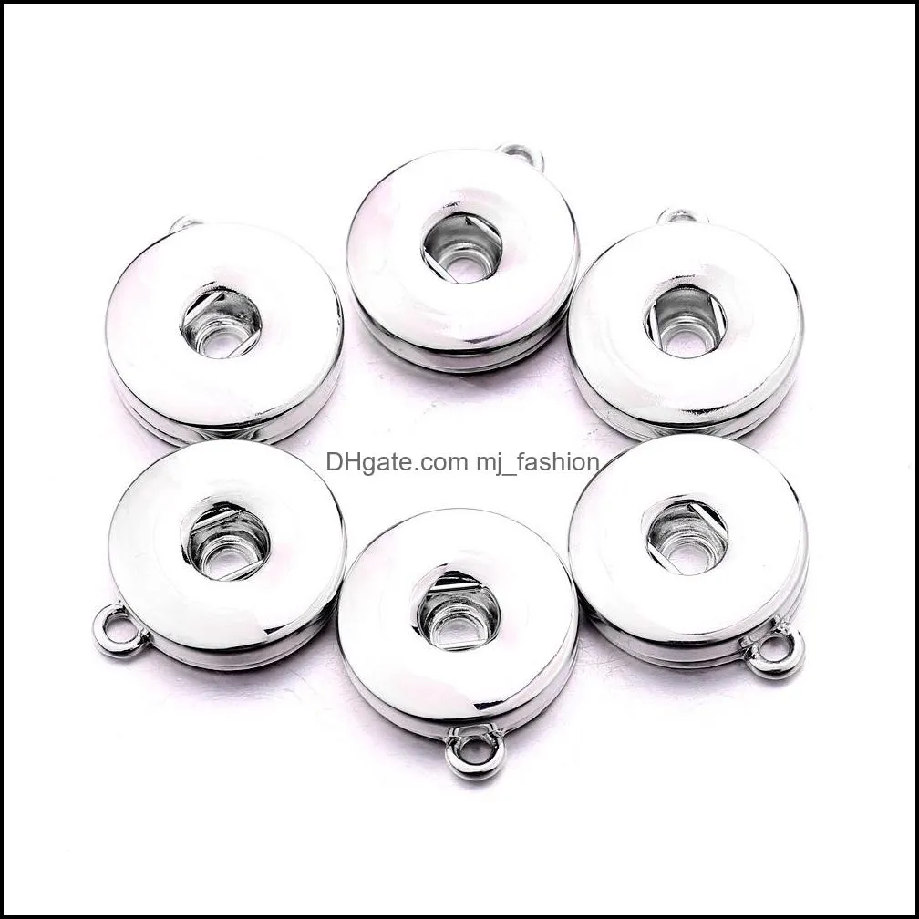 12mm 18mm snap button jewelry silver color plating pendant diy necklace for women men noosa