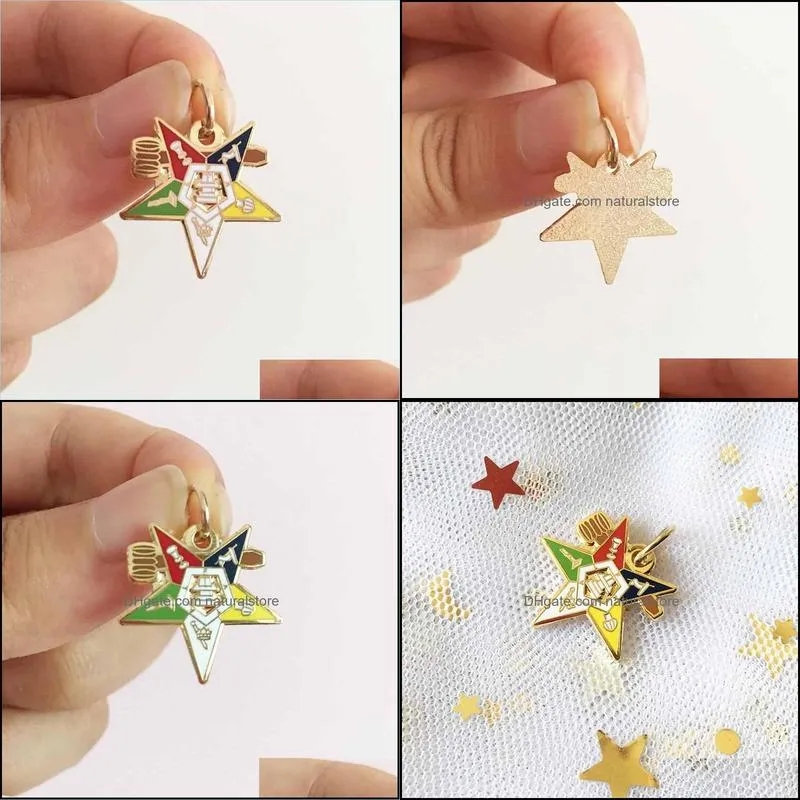 10pcs masonic mason oes charm pins past master order of chapter eastern star with the gavel os masonic pendant masonry jewelry