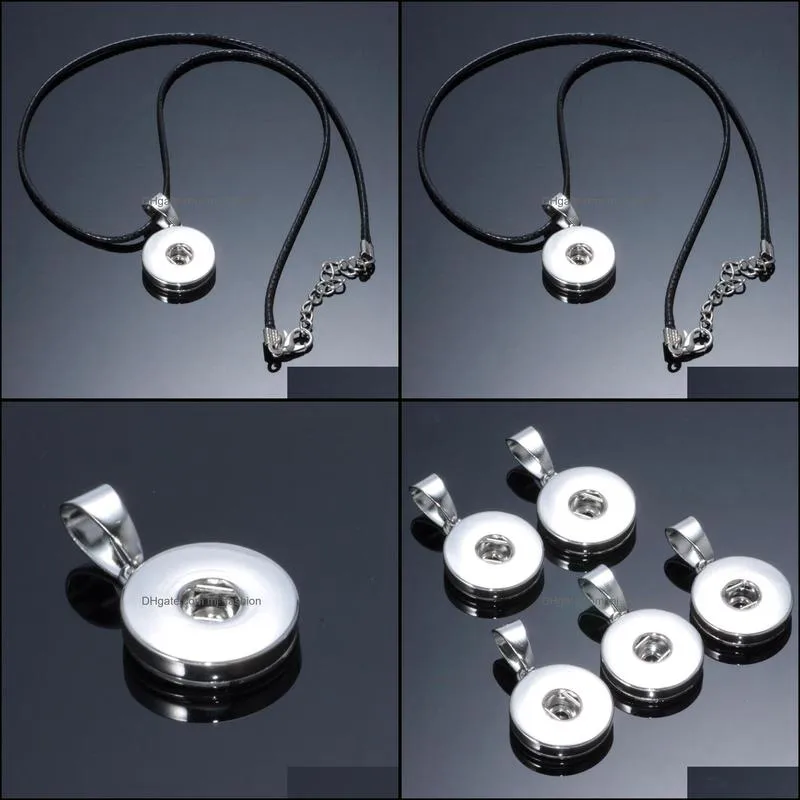 snap button jewelry classic round shape pendant fit 18mm snaps buttons necklace for women men noosa