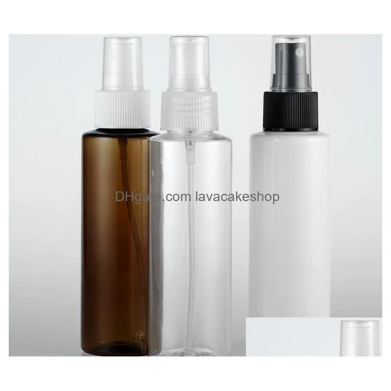 120ml transparent spray bottle pet empty cosmetics container 4oz liquid plastic bottle have liquid stopper