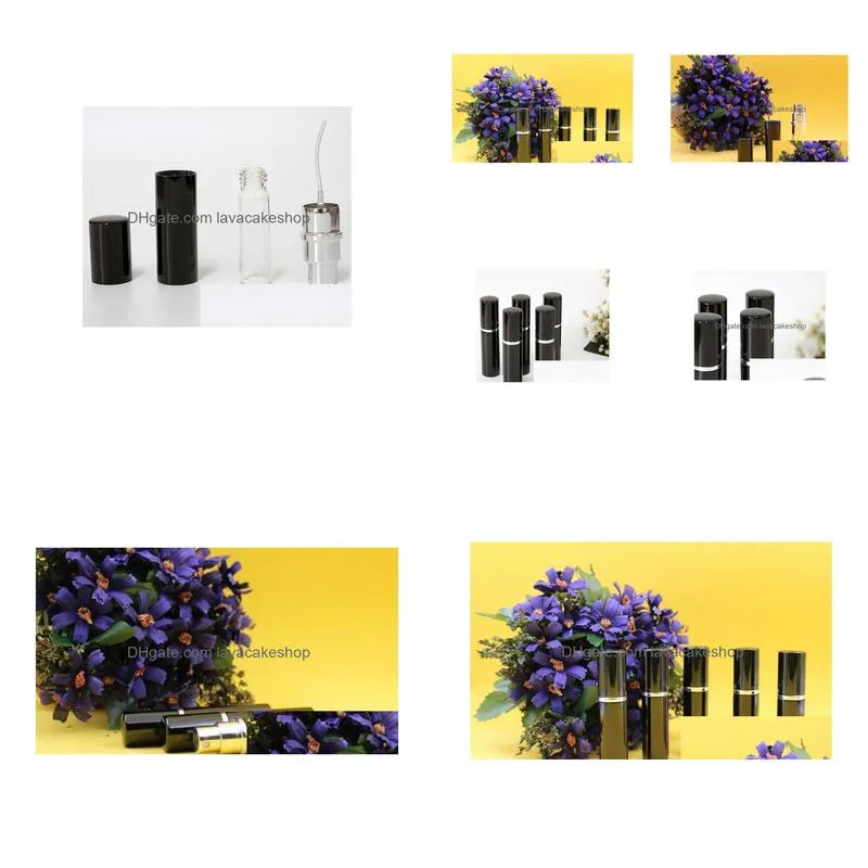 black 5ml hot search mini portable travel refillable perfume atomizer bottle for spray scent pump case 5ml empty bottles home