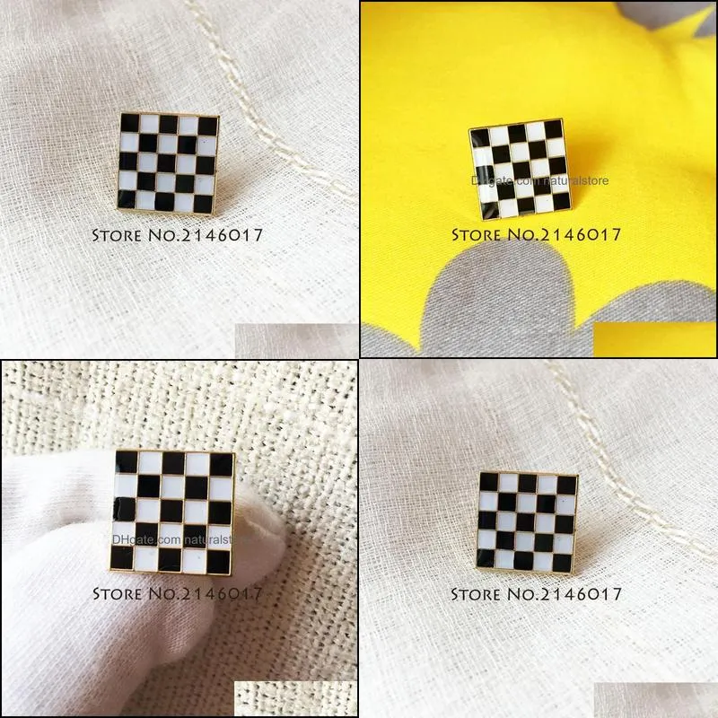 10pcs masons black white checkered rug floor blue lodge brooch masonic mason mosaic pavement pins custom lapel pin badge