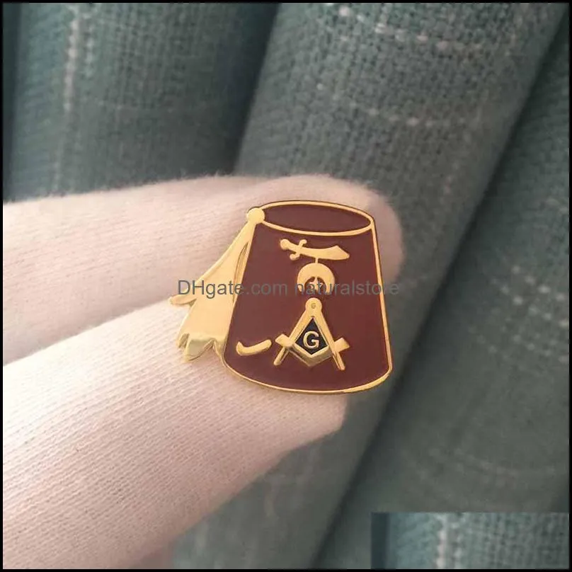 100pcs masonic shriner hat customized pins and brooch soft enamel metal badge masonry lapel pin masons square compass