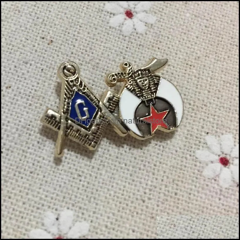 100pcs shriner knife brooch masonic scimitar masons enamel lapel pins square compass pin and badge mason crescent moon