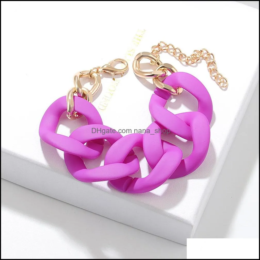 boho acrylic link chain bracelets for women custom resin bangles trendy fashion jewelry gift mother day summer autumn winter
