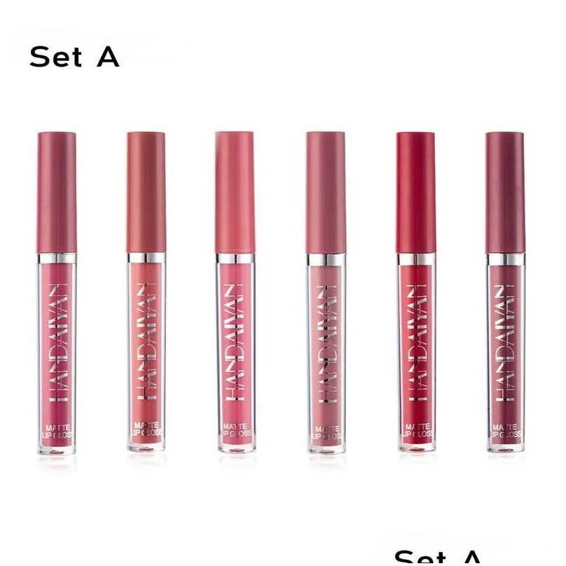 handaiyan liquid matte lipstick long last lip gloss set mett longlasting nonstick cup natural makeup lipgloss kit