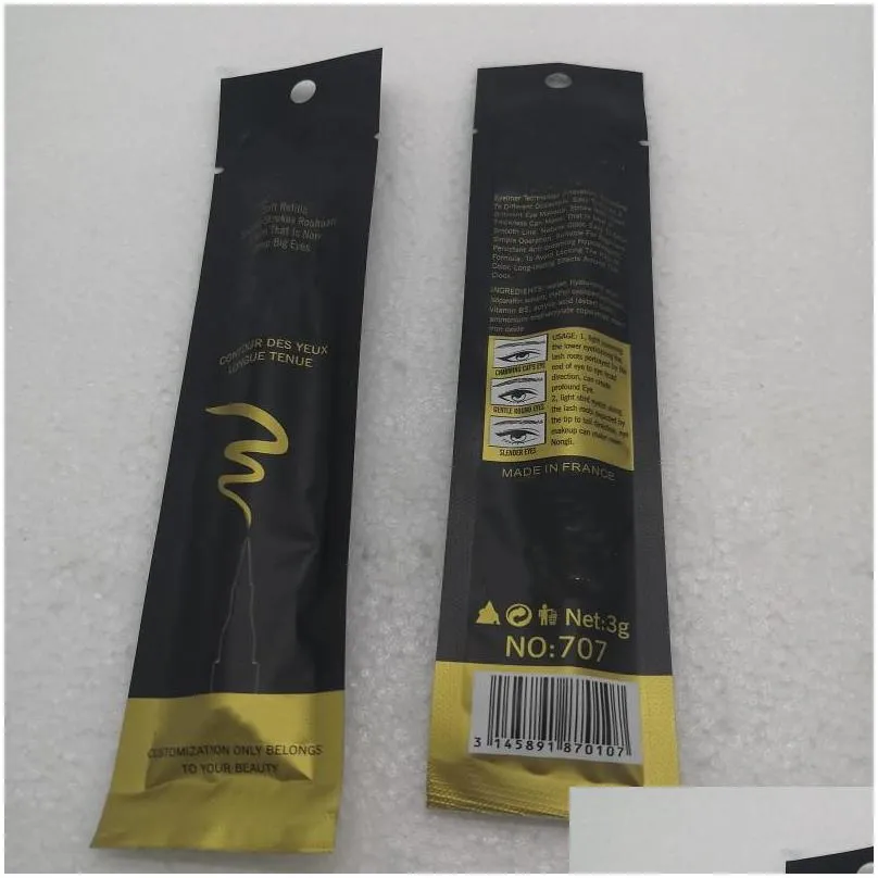 luxury eye makeup liquid eyeliner pencil natural waterproof long lasting cool black liner pen 1ml