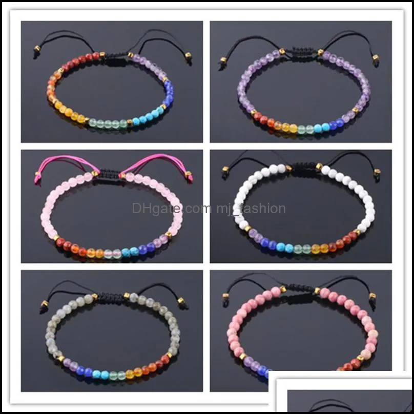 7 chakra strands bracelets for women 4mm crystals and healing stones beaded bracelet meditation yoga jewelry protection energy