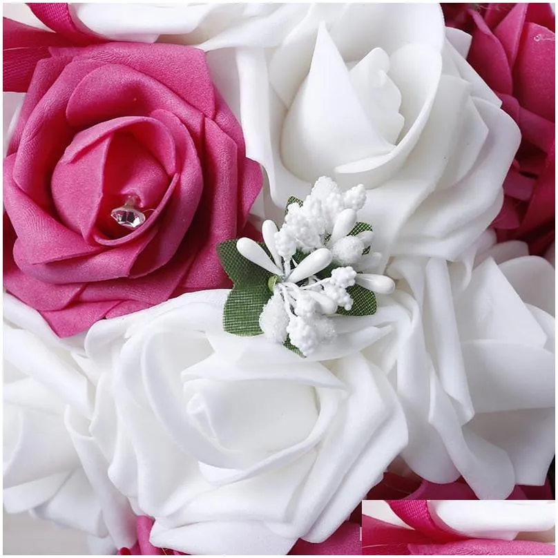 beautiful wedding bridal bouquets with handmade artificial flowers wedding supplies bride holding flowers brooch wedding bouquet