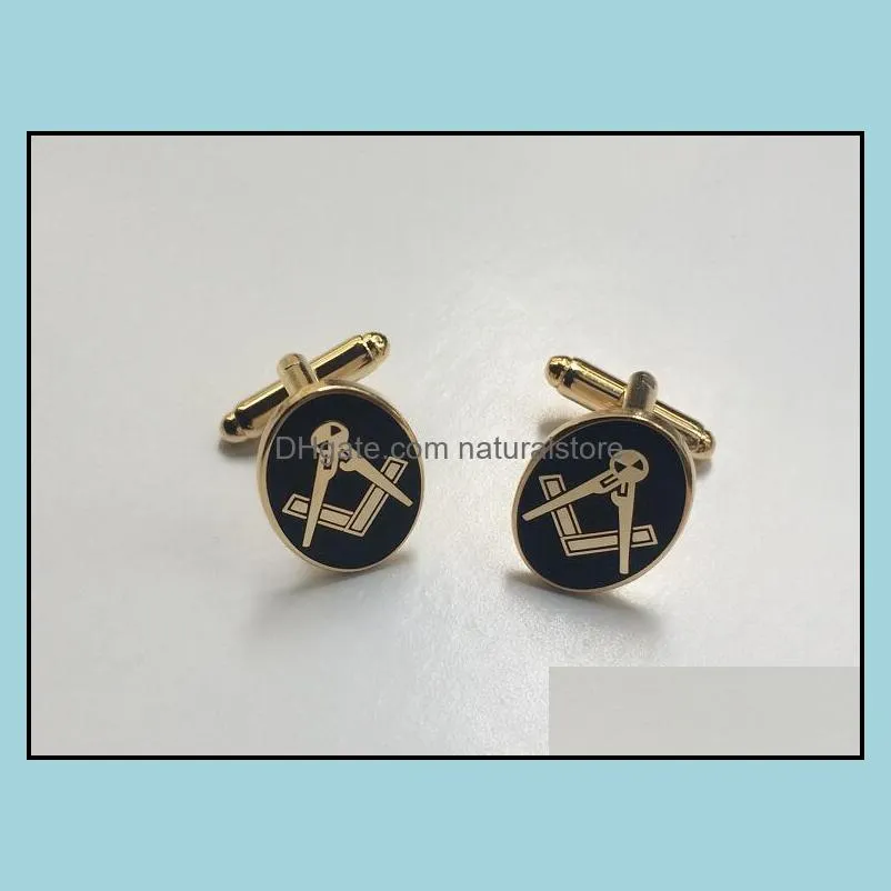 10 pairs oval shape masonic masons cuff link square and compass mason cufflinks metal craft blue lodge enamel sleeve button